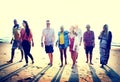 Diverse Beach Summer Friends Fun Bonding Concept Royalty Free Stock Photo