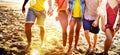 Diverse Beach Summer Friends Fun Bonding Concept Royalty Free Stock Photo