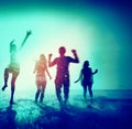 Diverse Beach Summer Friends Fun Running Concept Royalty Free Stock Photo