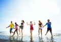 Diverse Beach Summer Friends Fun Running Concept Royalty Free Stock Photo