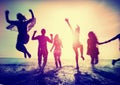 Diverse Beach Summer Friends Fun Running Concept Royalty Free Stock Photo