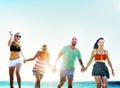 Diverse Beach Summer Friends Fun Running Concept Royalty Free Stock Photo