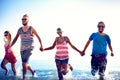 Diverse Beach Summer Friends Fun Running Concept Royalty Free Stock Photo