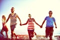 Diverse Beach Summer Friends Fun Running Concept Royalty Free Stock Photo