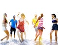 Diverse Beach Summer Friends Fun Running Concept Royalty Free Stock Photo