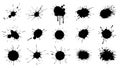 Diverse Black Ink Splatter and Paint Splash Collection Royalty Free Stock Photo