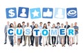 Diverse Business People Holding Word Customer Royalty Free Stock Photo