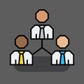 Diverse business team management icon