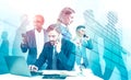 Diverse business team, skyscrapers Royalty Free Stock Photo