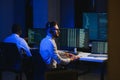 Diverse call center operators team use computers consulting clients in office Royalty Free Stock Photo