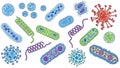 Diverse Cartoon Microorganisms Set Royalty Free Stock Photo