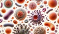 Diverse Cellular Microstructures. Detailed Scientific Illustration of Human immune cells Royalty Free Stock Photo