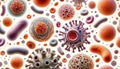 Diverse Cellular Microstructures. Detailed Scientific Illustration of Human immune cells