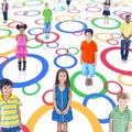 Diverse Children in Colorful Circle Royalty Free Stock Photo