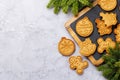 Diverse Christmas gingerbread cookies, festive sweetness