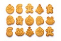 Diverse Christmas gingerbread cookies, festive sweetness