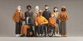 Collaborative Stylized 3D Diverse Team with Clay Shaders in Inclusive Workplace Scene Royalty Free Stock Photo
