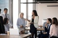 Diverse colleague gathered together in business meeting at cowor Royalty Free Stock Photo