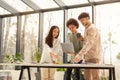 Diverse Colleagues Team Doing Productive Teamwork Using Laptop In Office Royalty Free Stock Photo