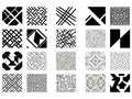 A diverse collection of abstract geometric patterns in black and white for modern design projects Royalty Free Stock Photo