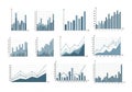 Diverse collection of bar and line charts displaying various data trends and comparisons Royalty Free Stock Photo