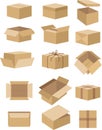 Diverse Collection of Cardboard Shipping and Storage Boxes Royalty Free Stock Photo