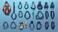 Diverse collection of climbing harnesses and gear Royalty Free Stock Photo