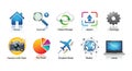 Diverse collection of digital icons representing technology and internet functions Royalty Free Stock Photo