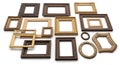 Collection of Antique and Vintage Empty Frames Royalty Free Stock Photo
