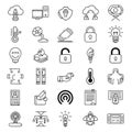 A diverse collection of icons representing various objects, activities, and concepts. isolated on transparent background Royalty Free Stock Photo