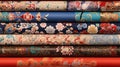 a diverse collection of Korean traditional patterned papers, the papers in an organized yet visually compelling manner