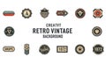 Retro vintage design elements and badges collection for creative projects and branding Royalty Free Stock Photo