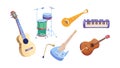 Diverse collection of various musical instruments, celebrating sound, vector design Generative AI Royalty Free Stock Photo