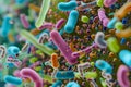 Diverse colorful abstract microbiome