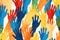 Diverse Colorful People Hands Together Seamless Pattern Royalty Free Stock Photo
