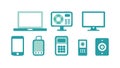 Diverse Computing Devices Icons, Cross-Platform Technology. vector design Generative AI Royalty Free Stock Photo
