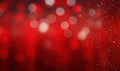 Diverse confetti and blurred light circles dance on a vibrant red background. AI generative