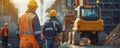 Diverse construction team at work on a sunny day with safety gear Royalty Free Stock Photo