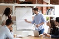 Diverse corporate staff take part in business training at boardroom Royalty Free Stock Photo