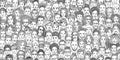 Diverse crowd of people in black and white Royalty Free Stock Photo