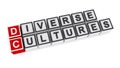 Diverse cultures word block on white Royalty Free Stock Photo