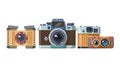 Diverse Digital Cameras & Photography Accessories, vector design Generative AI Royalty Free Stock Photo