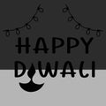 Diverse Diwali lights made with black pattern elements. Royalty Free Stock Photo