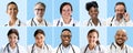 Diverse Doctor Faces Photo Collage Royalty Free Stock Photo