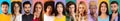 Diverse Doubtful Multicultural People With Pensive Face Expressions Over Colorful Backgrounds Royalty Free Stock Photo