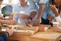 Diverse employees eating pizza during lunch break Royalty Free Stock Photo