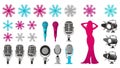 Diverse Entertainment and Winter Design Elements Vector Collection Royalty Free Stock Photo