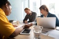 Diverse Ethnicity Architect designers colleague brainstorming in a meeting at modern office. Multi Ethnic Creative African