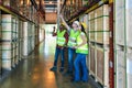 Diverse factory warehouse working team working together as teamwork Royalty Free Stock Photo