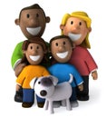 Diverse family - 3D Illustration